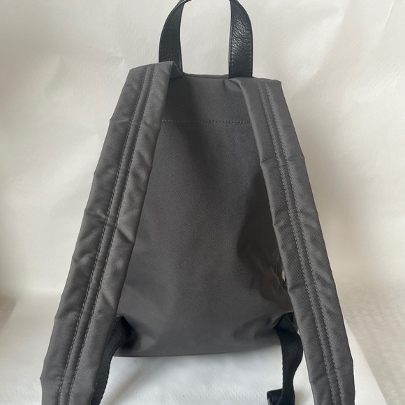 Marc Jacobs Biker Moto The Medium Ash Gray Nylon Logo Zipped Casual Backpack - Picture 8 of 16